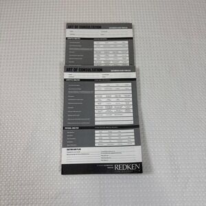 2 Redken "Art of Consultation" Customized Client Profiler notepad